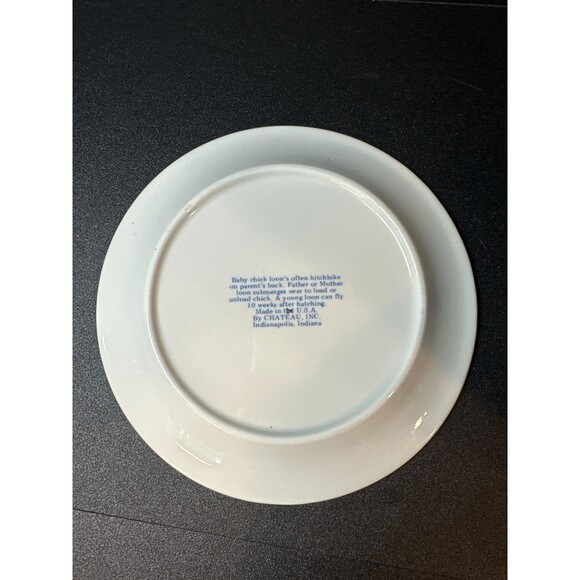 Vintage 7" Minnesota Loon State Bird Plate Blue White Chateau USA - Picture 3 of 4